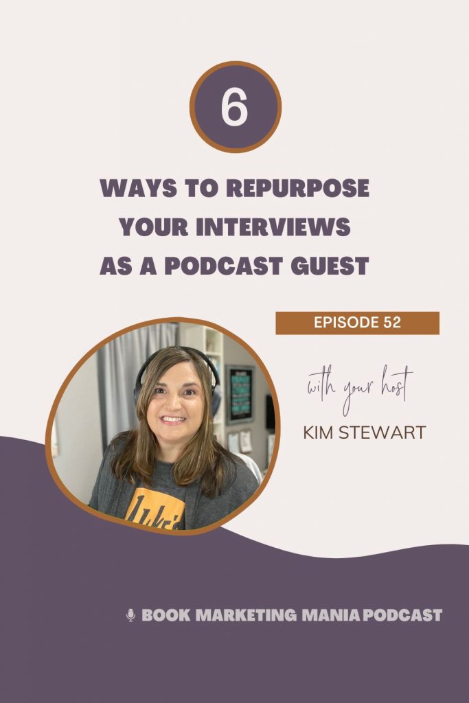 With your podcast interviews lasting 30-45 minutes, you’ll share so many incredible things from your book and want to use that content again. Here’s six ways you can repurpose your interviews as a podcast guest.